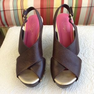 Lilly Pulitzer Leather Wedges